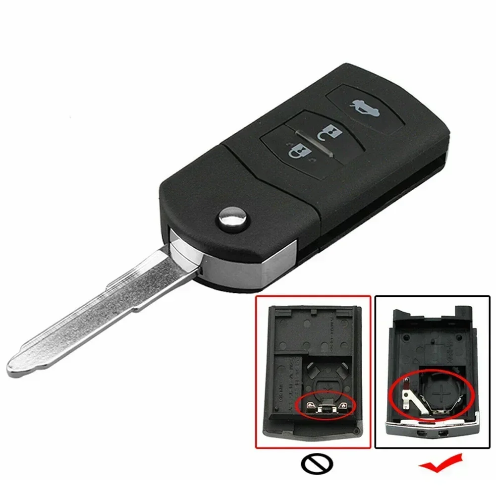 3 Buttons Replacement Remote Key Shell Case Fob For Mazda 2 3 5 6 8 RX8 MX5 Fob With Blade Car Accessories