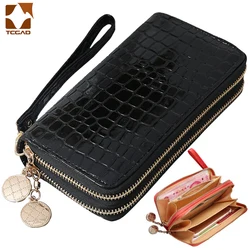 Women Wallet Luxury High Quality 2024 Pink Black Fashion Long Double Zipper Women's Wallets Money Coin Card Holder Purse Female