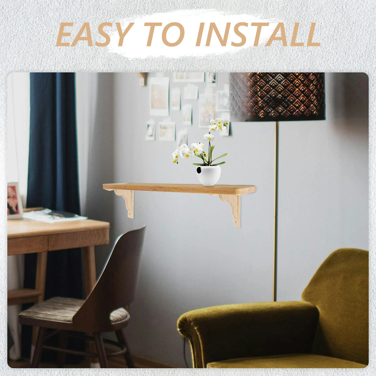 

Triangle Shelf Bracket Wooden Corner Brackets Wall Mount Support Floating Shelf Hardware Wood Rack Braces For Kitchen