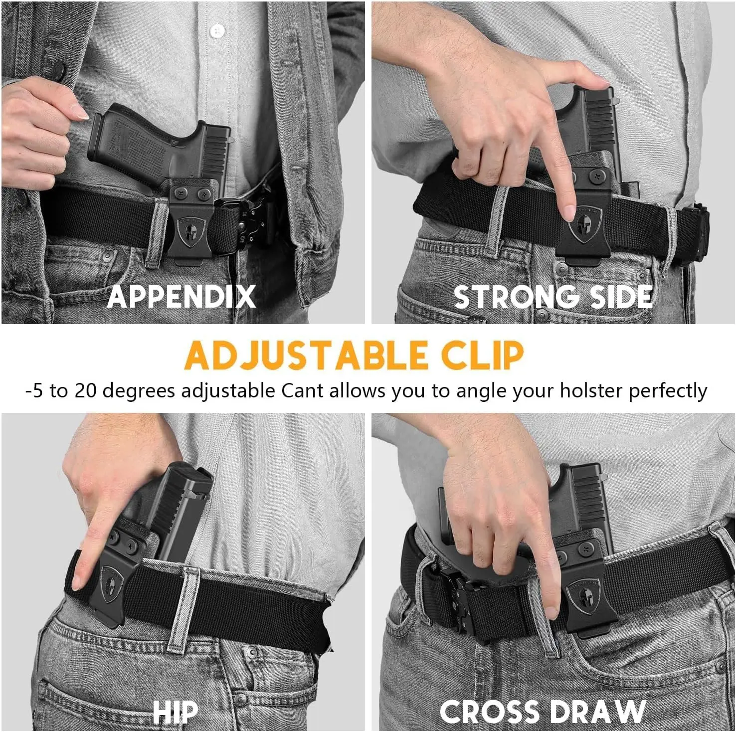 WARRIORLAND IWB Kydex Holster,Only for Glock 17/19 (Gen 3-6) & 23/32 (Gen 3-4) & 19X/ 44/45 &MOS version & Ruger RXM, Left Hand view 5