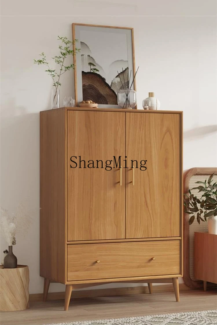 ZYY household solid wood wardrobe small apartment storage locker bedroom multi-functional small wardrobe