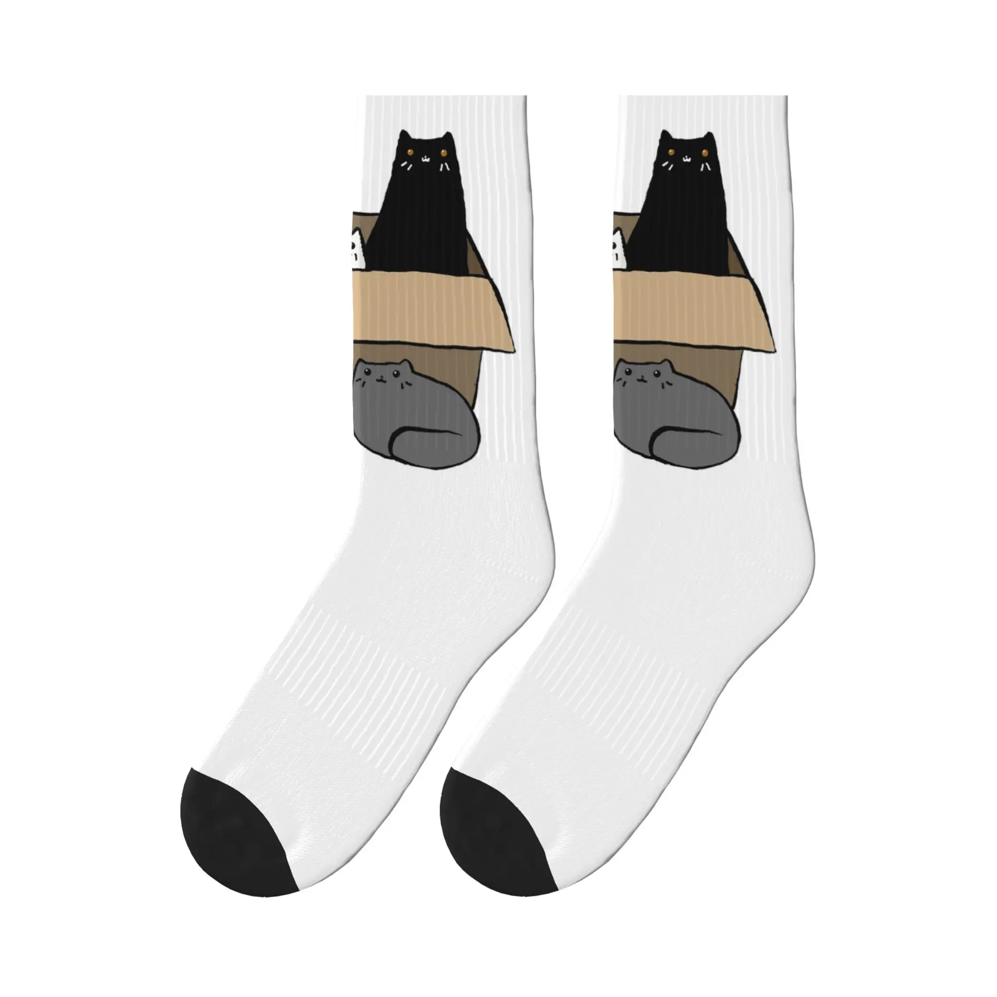 

Cats in a Box Sports Socks Super Soft Stockings All Season Long Socks for Unisex Christmas Gifts