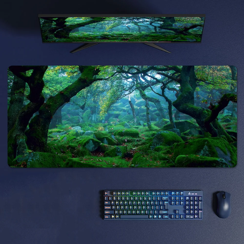 Forest Landscape Mousepad Mouse Mat With Pad gaming accessories Prime Gaming XXL Keyboard Pad Stitch Padding Mat