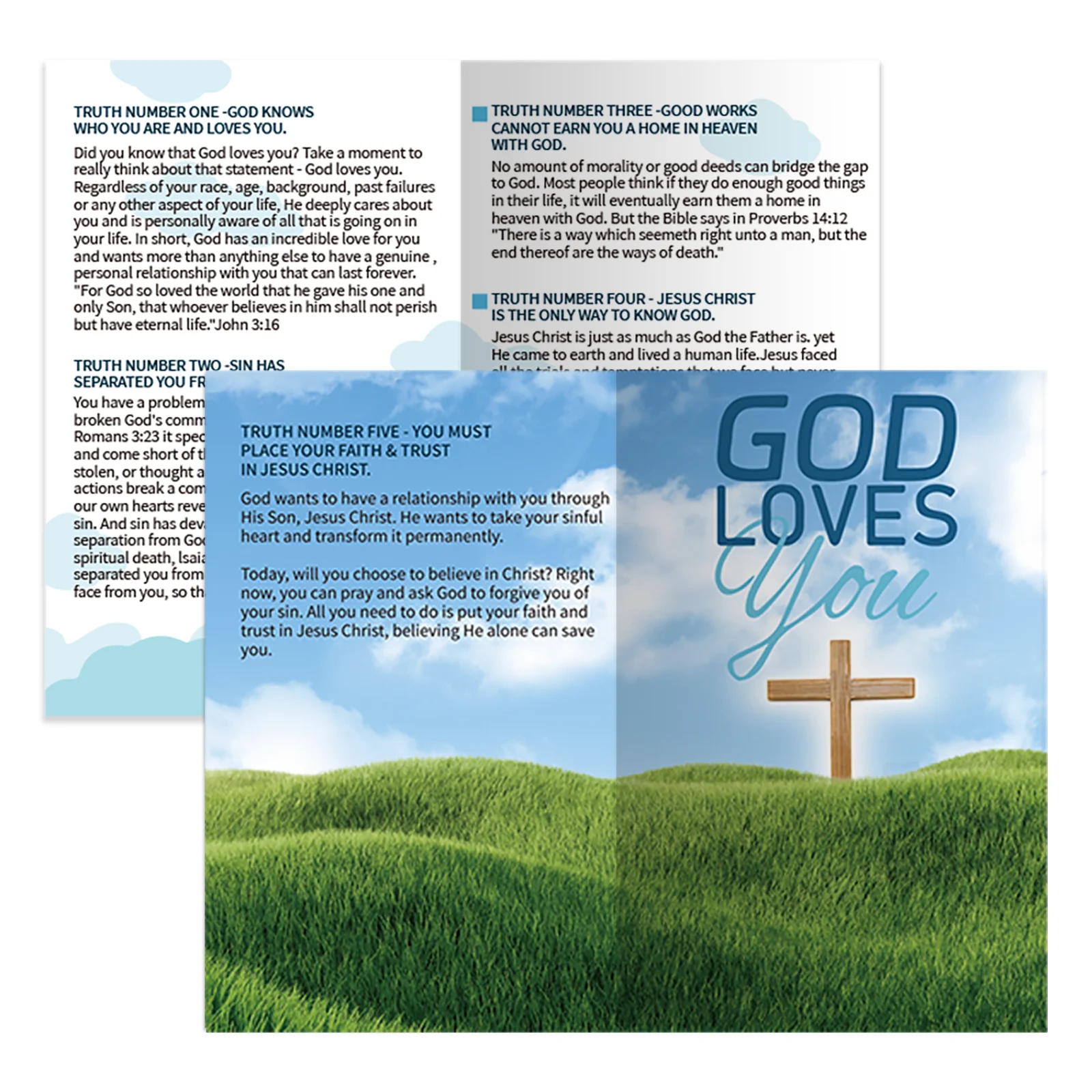 100 Pcs Folded Gospel Tract Card Plan Cards Bible Tracts Christian Pamphlets Inspirational Bible Verses Greeting Cards