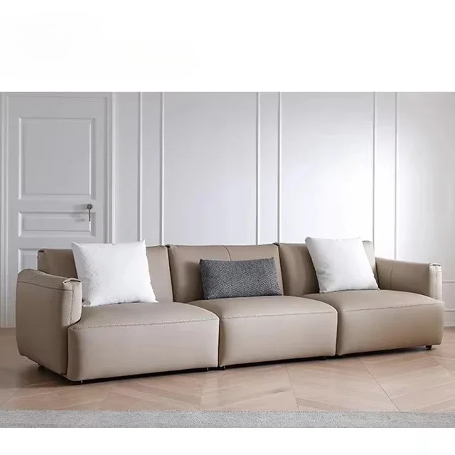 Modern Living Room Sofa Sets Genuine Leather Standard Modular Comfortable Living Room Furniture
