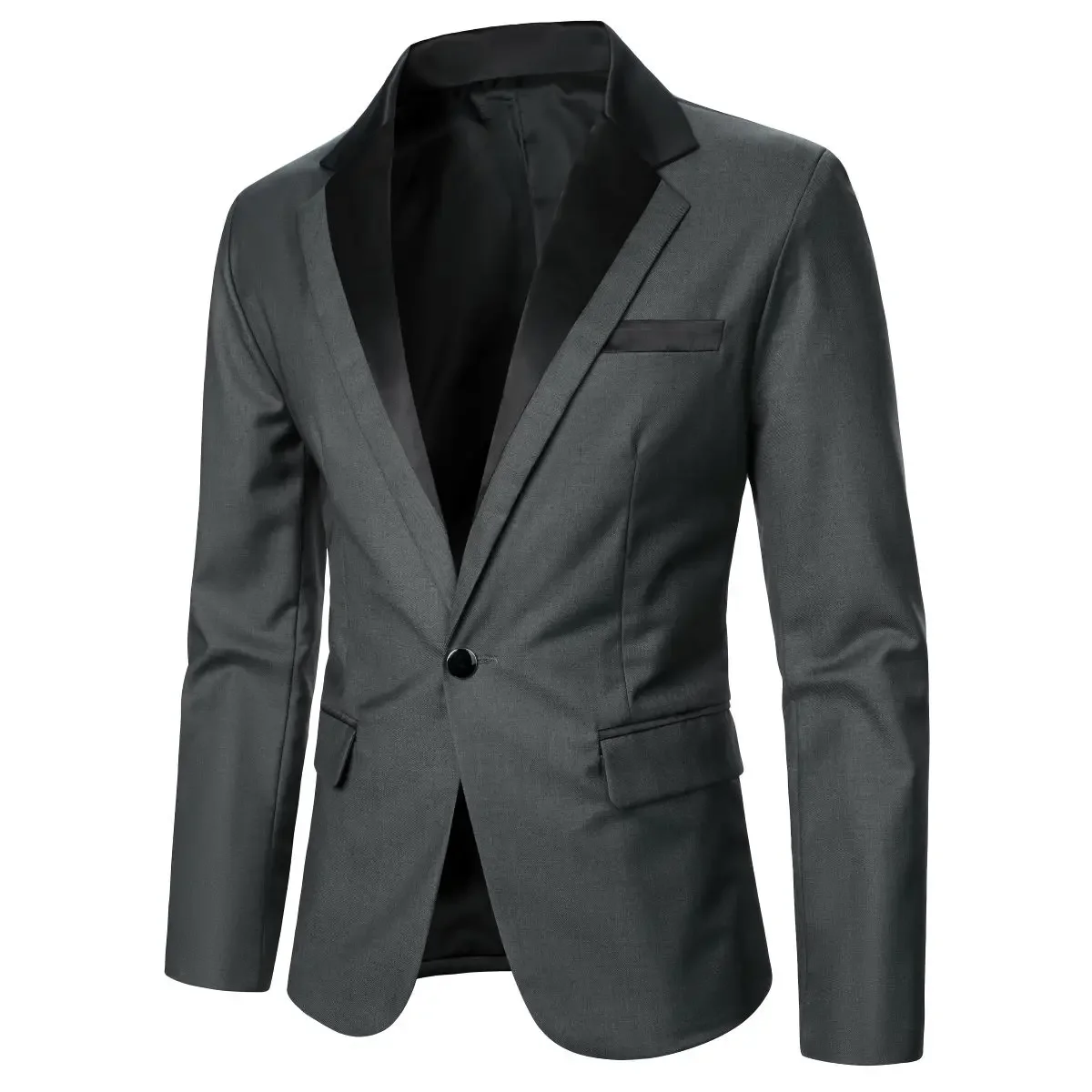 Men's Suit Single Button Windproof Men's Coat Business Casual Men's Wear Dinner Party Conference Business Trip Men's Jacket