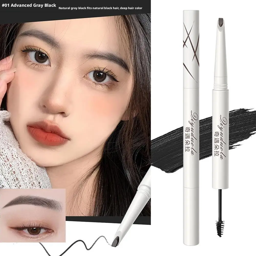 

3Colors Black Double-ended Eyebrow Pencil Is Naturally Waterproof, Sweat-proof and Smudge-proof, Suitable for All Skin Colors