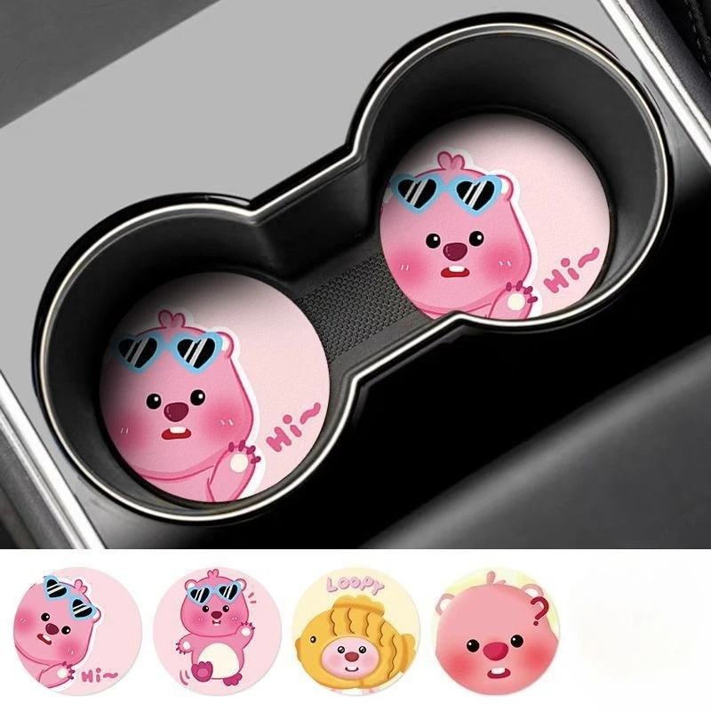Loopy Creative Cartoon Car Coaster for Boys and Girls Car Interior Decoration High-Value Non-Slip Storage Mat Gift Wholesale view 2