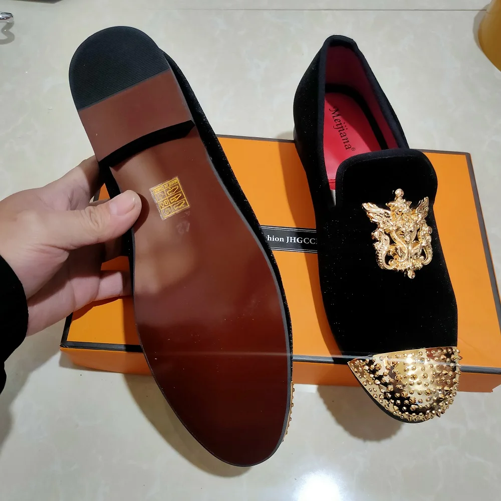 الرجال أحذية الزفاف الذهب الحصان مشبك وزيبرا P رينت أحذية جلدية بدون كعب المألوف ملهى ليلي أحذية الحفلات A25