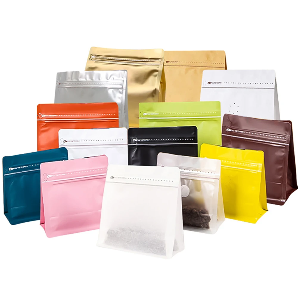50pcs Matte Black Mylar Aluminium Foil Heat Seal Coffee Bags with Valve Resealable Powder Nut Snack Tea Pet Food Packaing Bags - view 3