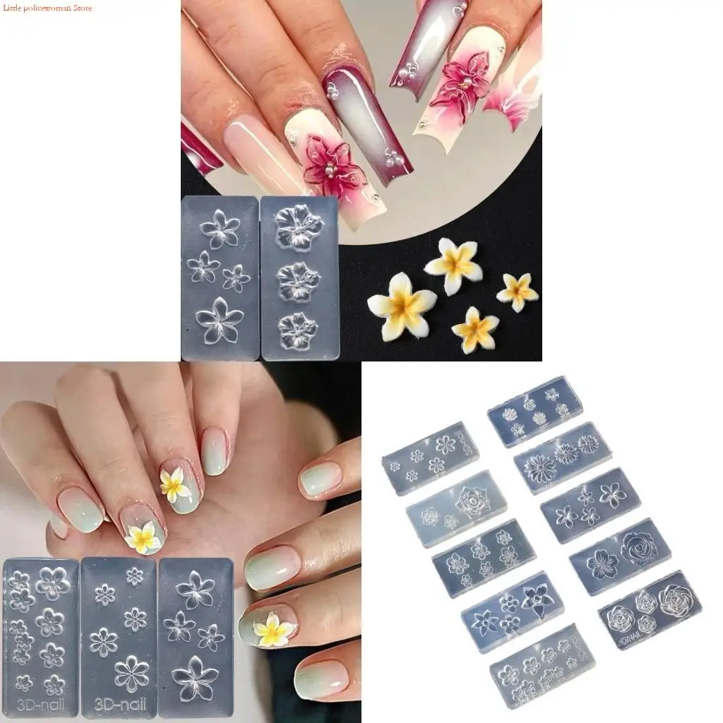 

F92D Pack of 10 Professional Flower Art Molds Small Accessories Mold Decors