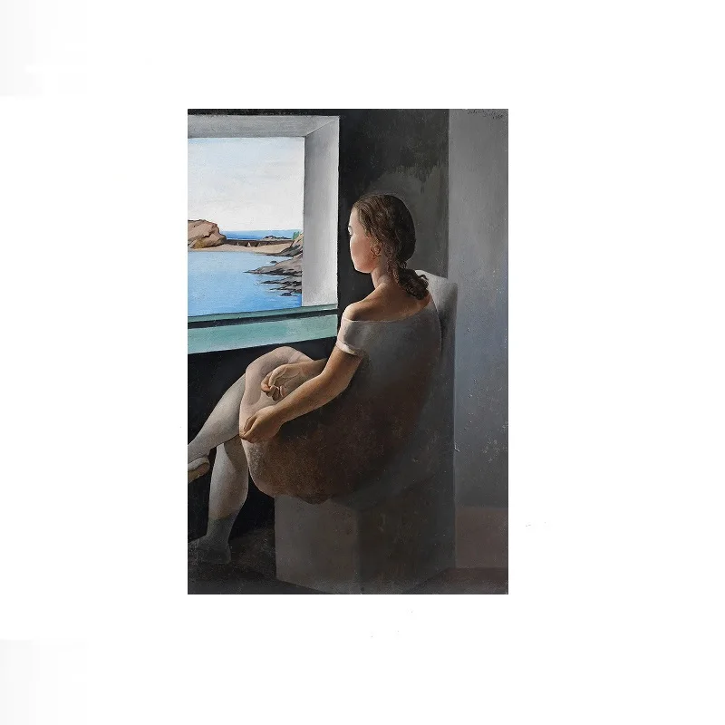 Figure in profile (Portrait of sister Ana Maria) Salvador Dali Painting, Art Print Canvas Poster, Living Room Decor, Home Wall