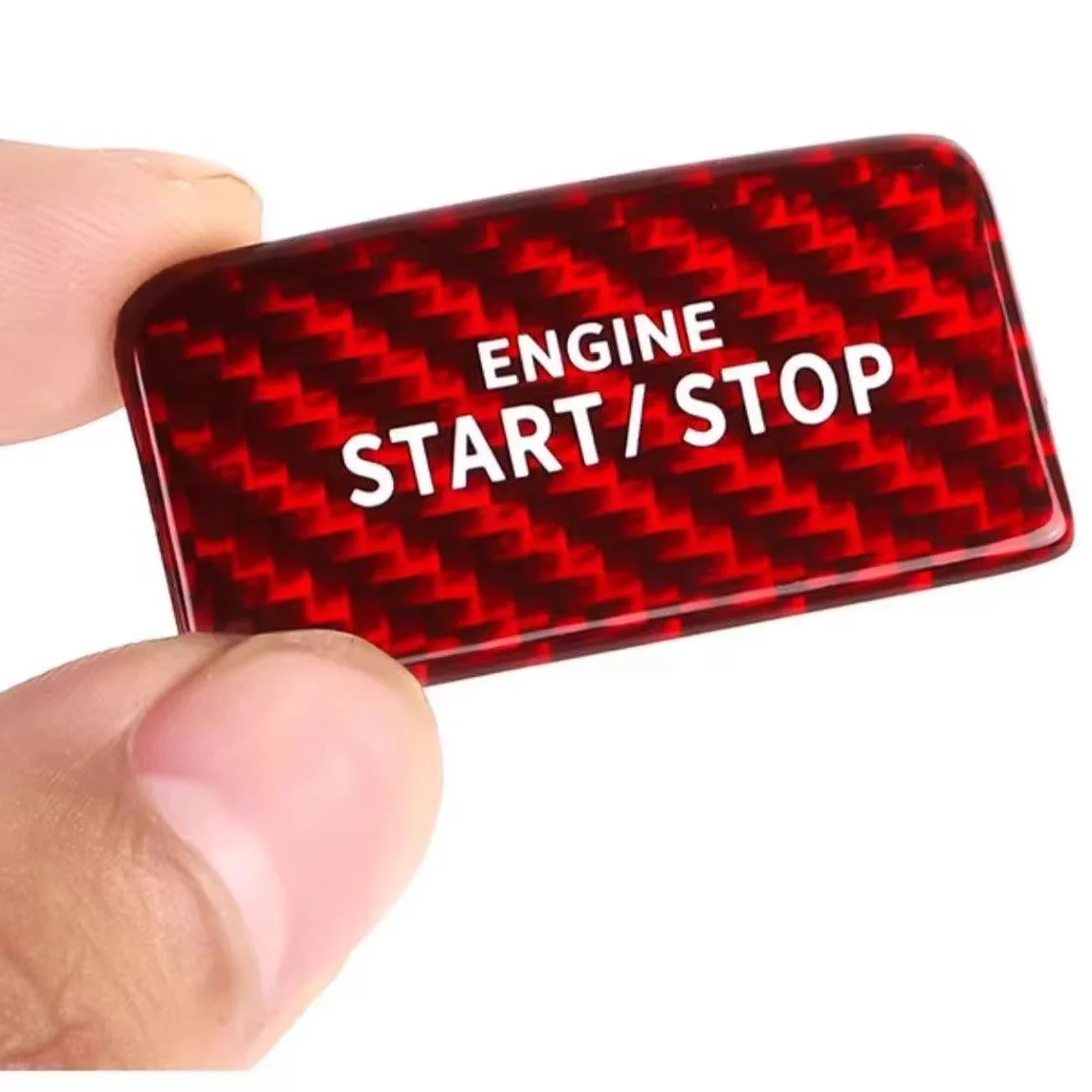 Capa para botão de parada de partida de motor de carro, adesivo de fibra de carbono real para volkswagen vw golf 8 touran lamlandol, peças automotivas, estilo de carro