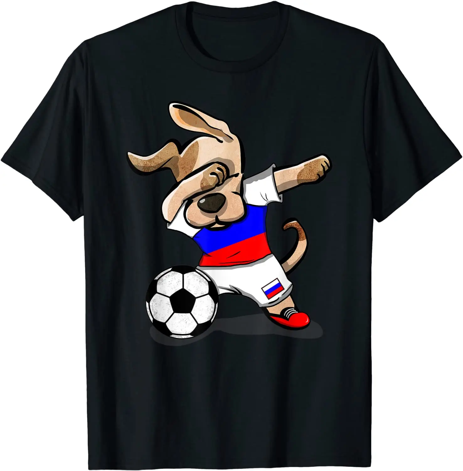 Russia Jersey Dog Dabbing Soccer Shirt Russian Football T-Shirt. Summer Cotton O-Neck Short Sleeve Mens T Shirt New S-3XL