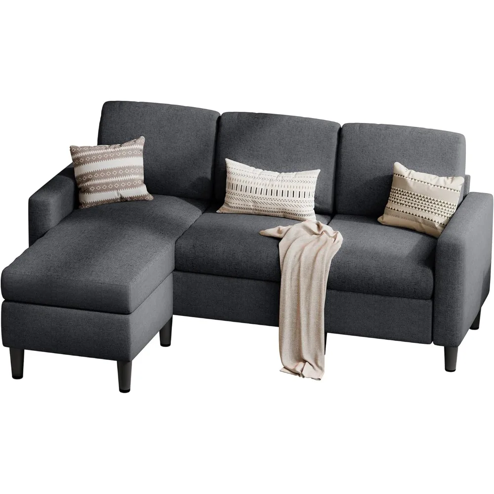 Modułowa sofa segmentowa o głębokości siedziska 73,6 cm, wygodna sofa typu cloud z ruchomym otomanem, sofa w kształcie litery L do salonu.