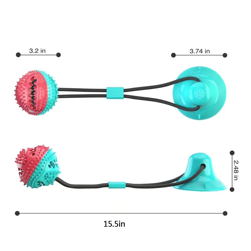 Pet Dog Ball Toys Suction Cup Ropes Interactive Leaking Slow Feeder Chew Toy Toothing Cleaning Training Large Dog Supplies