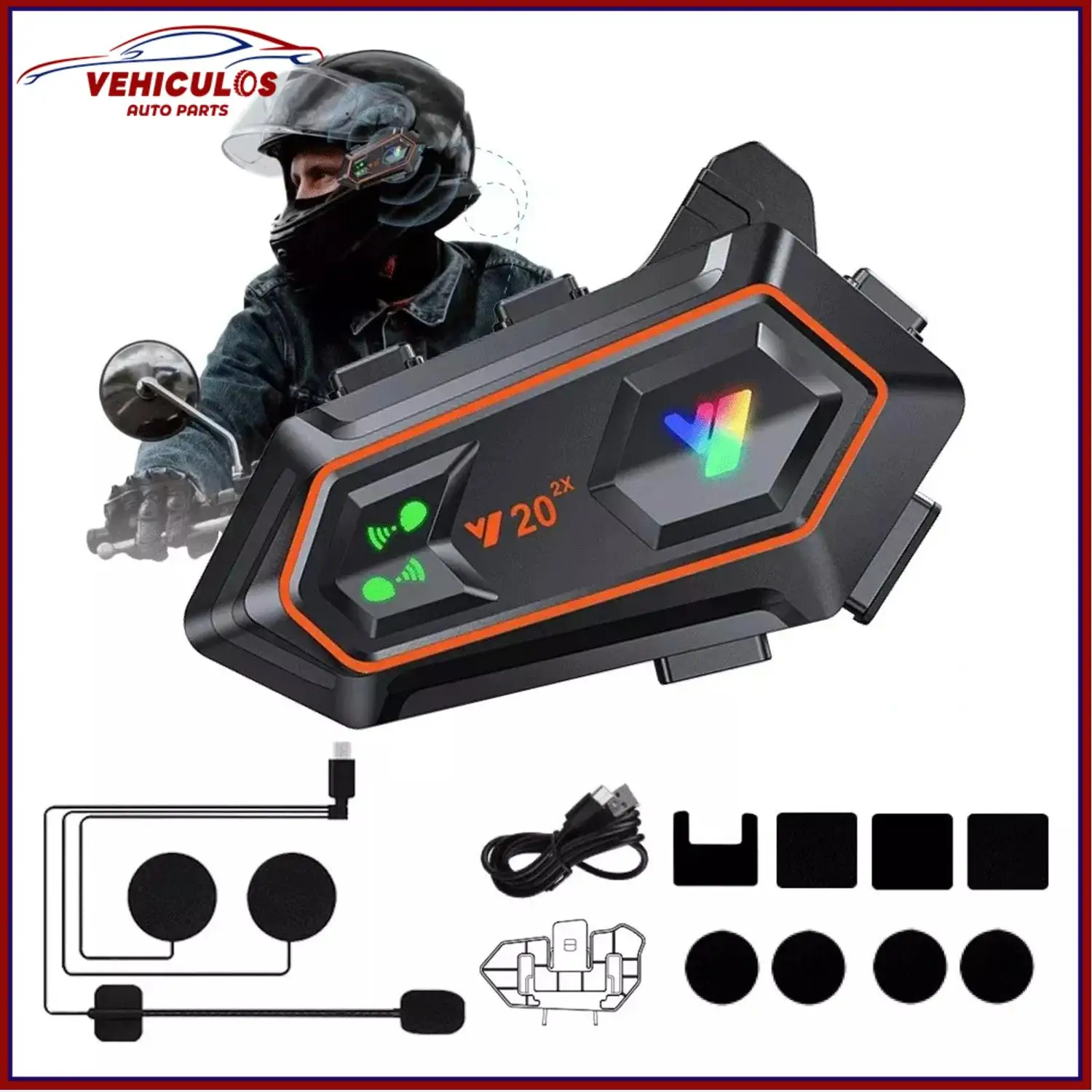 

VEHICULOS Y20-2x мотоциклетный Bluetooth шлем интерком шлем аудио наушники IPX6 водонепроницаемые аксессуары для мотоциклов