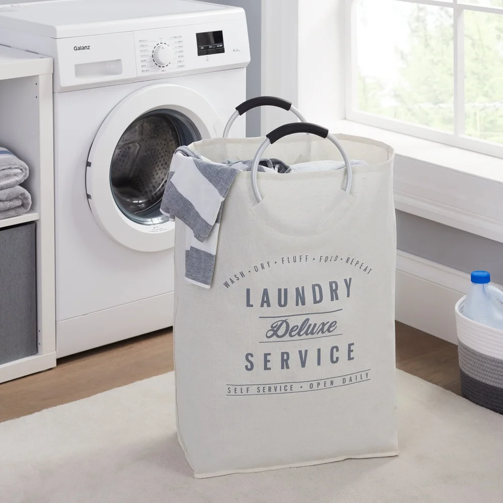 

Холщовая сумка для стирки Deluxe Service, комплект из 2 упаковок, дышащий хлопок, сверхпрочные алюминиевые ручки, винтажный дизайн, корзина для белья, сортировщик