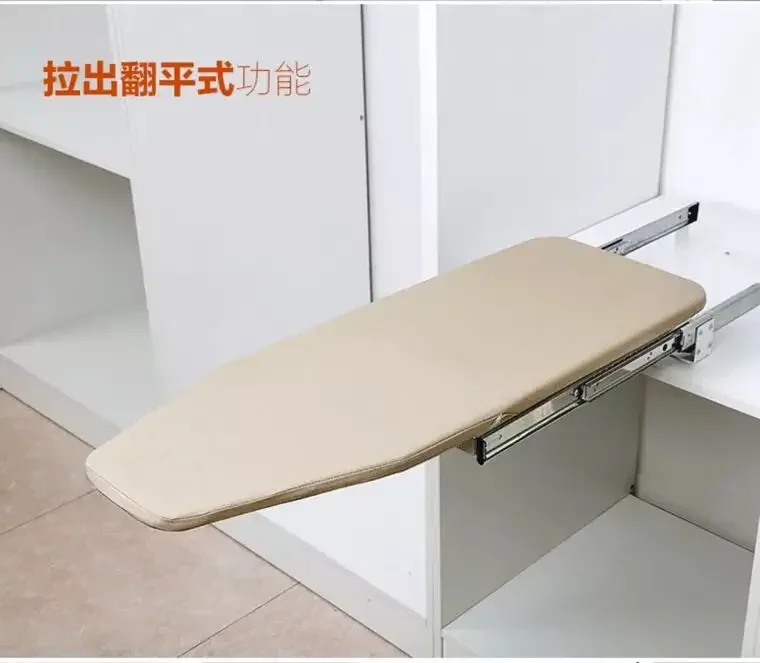 Rotating Ironing Board Household Wardrobe Folding Cabinet Hidden Ironing Board Solid Wood Push-Pull Rotating Electric Iron