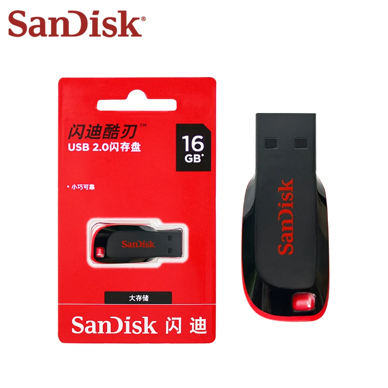 SanDisk Cruzer Blade USB-Flash-Laufwerk USB2.0-Stick Hochleistungs-16 GB 32 GB 64 GB 128 GB Memory-Stick für Computer-PC