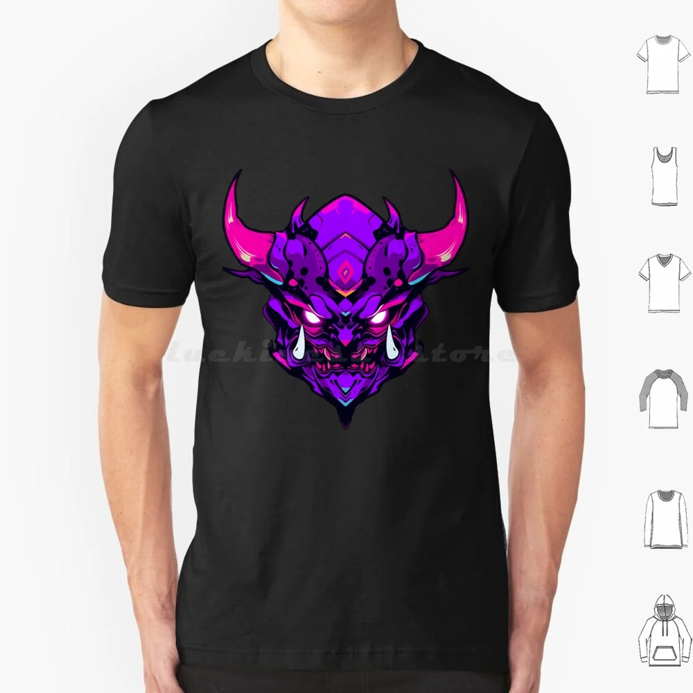 Venomcore Oni Assassin T Shirt Big Size 100% Cotton Oni Demon Anime Shogun Pink Purple