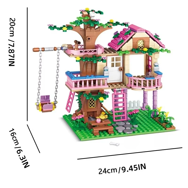 504 pezzi Amici Casa di città Vacanza estiva Villa Appartamento Building Blocks Set Figure Giocattolo fai da te per bambine Regali per il ritorno a scuola