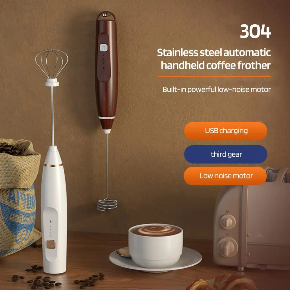 

Electric Whisk for Coffee Portable Electric Milk Frother Handheld with 3 Speeds Usb Rechargeable Drink for Latte for Coffee