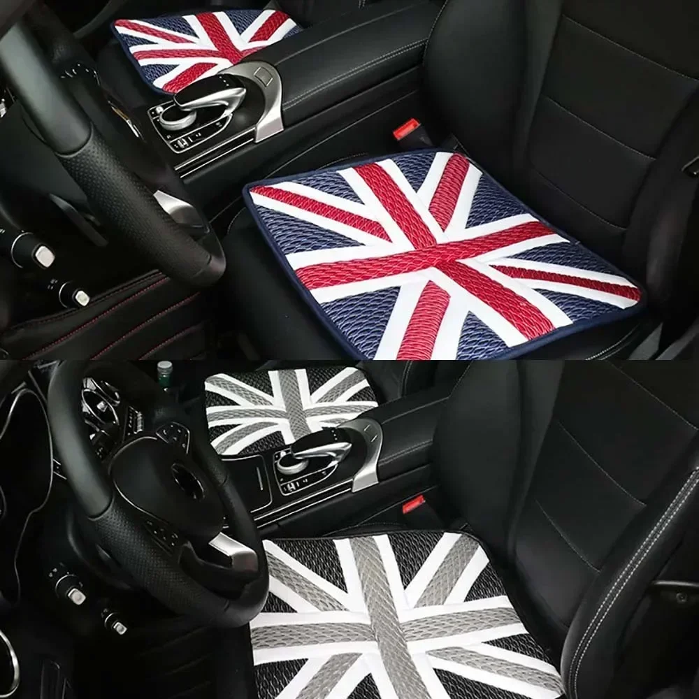 1pcs Union Jack PU Ice silk cushion Seat Cushion Covers Pad Car Styling For MINI Cooper JCW One  R55 R56 R58 R59 R60 R61 F54 F55