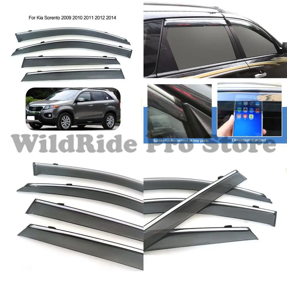 

1 set High Quality Thickened Type Plastic Injection Rain Deflector for Kia Sorento 2009 2014 Rain Shield Dedicated Wholesale for