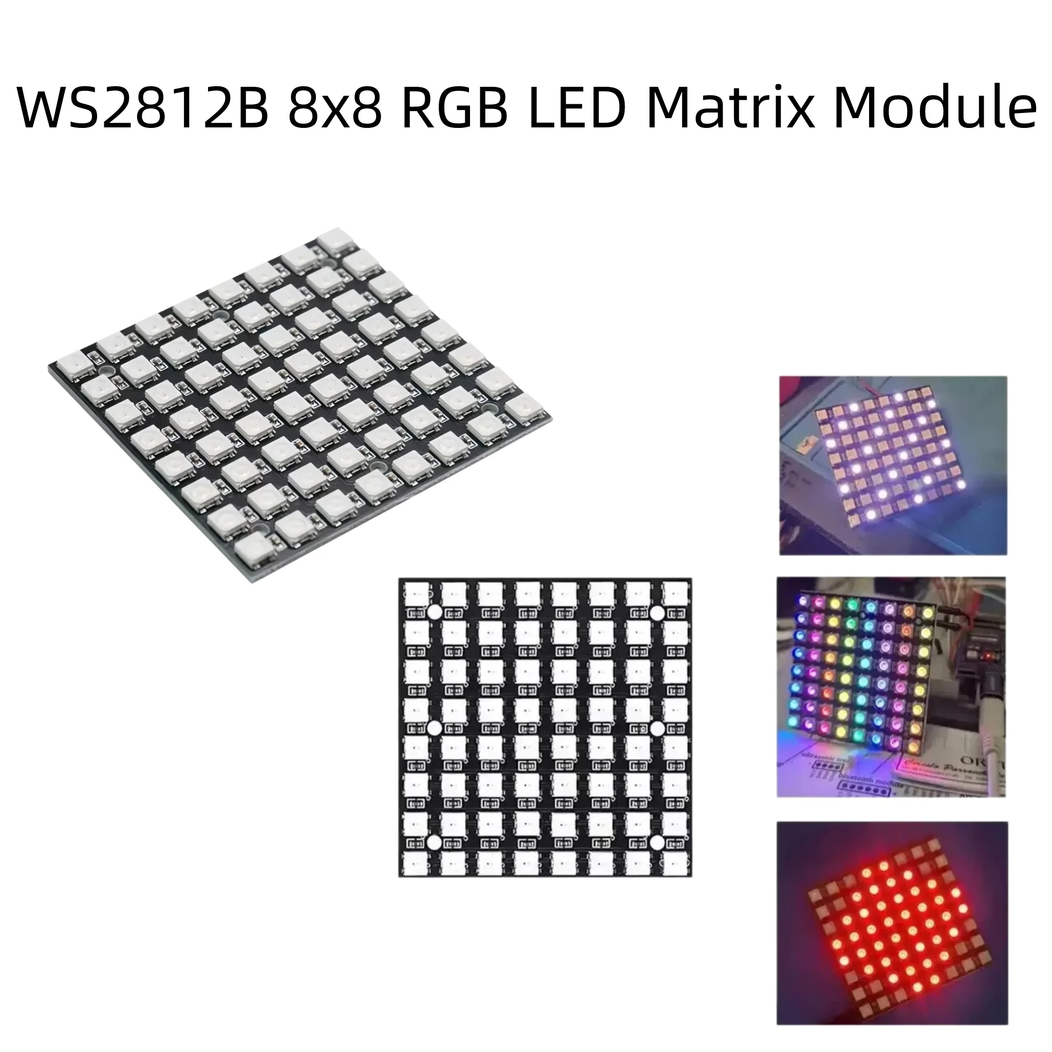 WS2812B 8x8 64Pixels 5050 RGB LED Matrix Panel Full Color Individually Addressable LED Module for Arduino Raspberry Pi IoT Proje