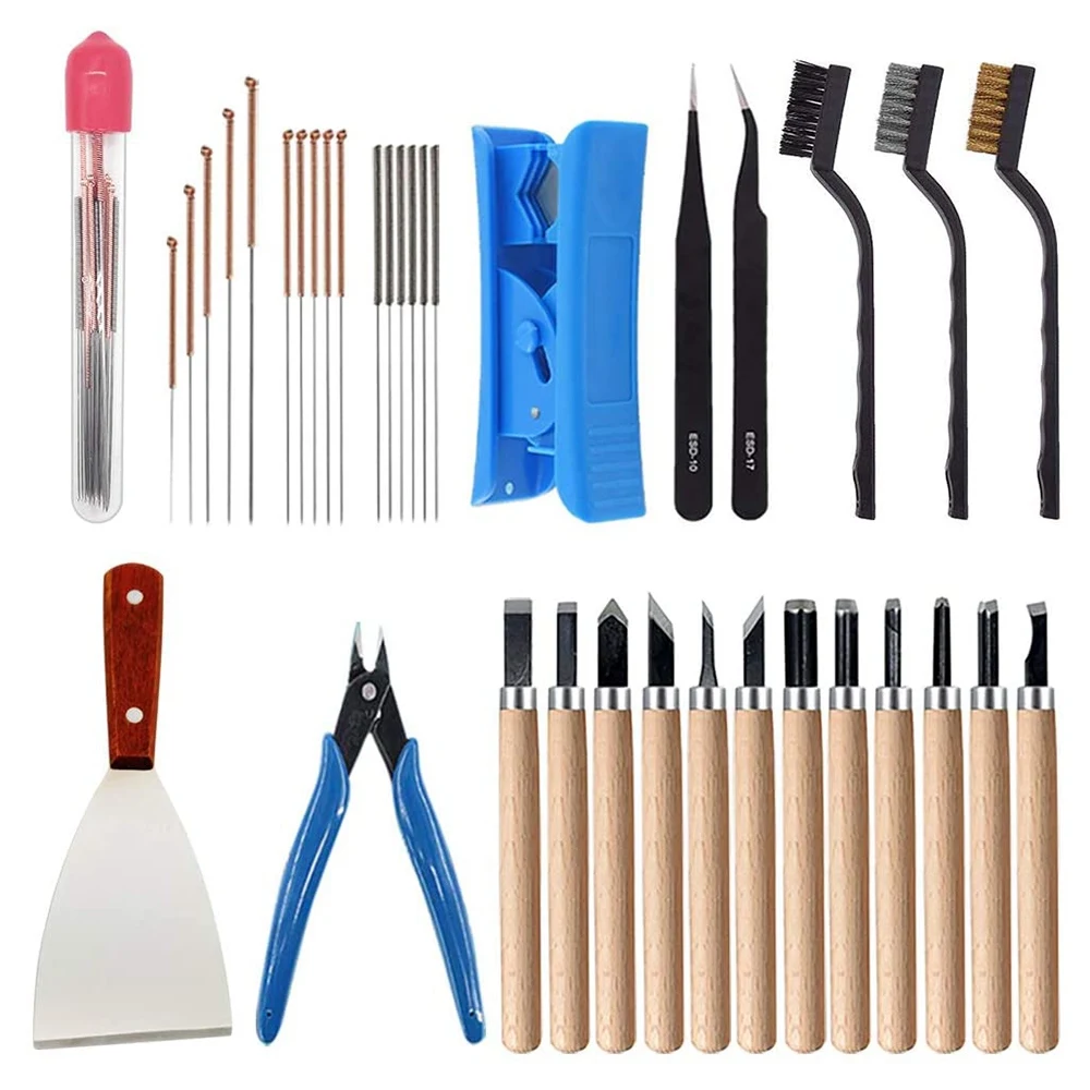 35 Pcs 3D Printer Tool Kit Debur Tool Cleaning and Removal Tool for 3D Printing Model Removing, Cleaning, Finishing