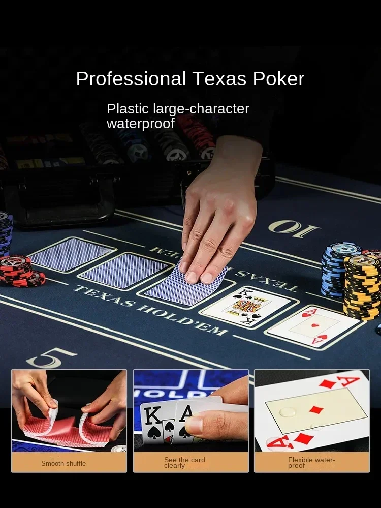 Texas Poker Set Chips mat texas holdem poker Aluminum Box High end Clay playing cards