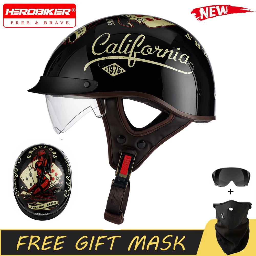 

New Moto Half Helmet Summer Motorbike Half Helmet Scooter Cycling Half Helmet DOT Approved