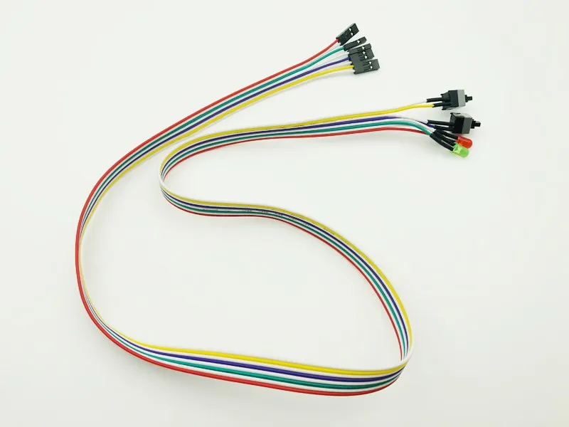 1 Set 66CM Slim PC Compute Motherboard Power Cable Original On Off Reset with LED Light PC Power Reset Switch Push Button Switch
