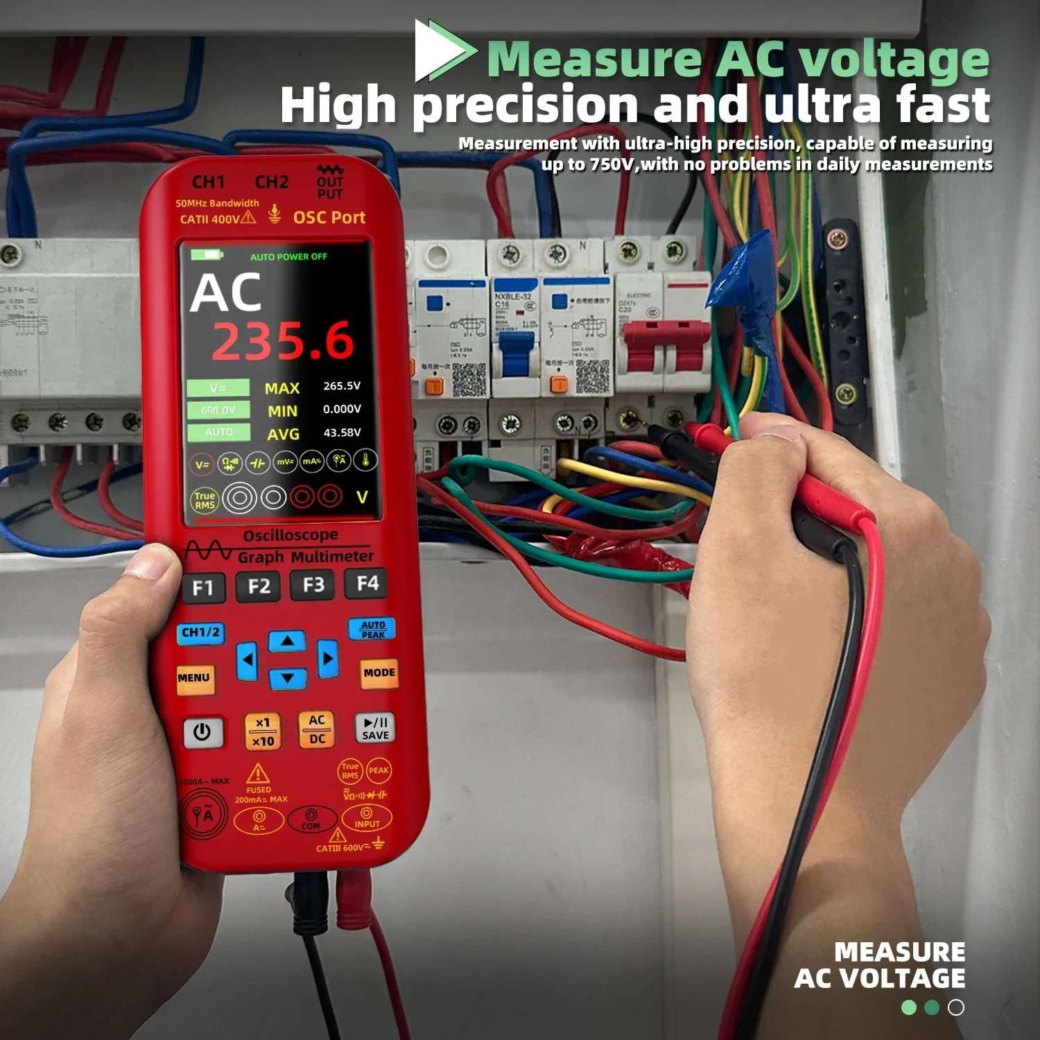 Multi-instrument dual-channel Oscilloscope Handheld Digital Multimeter Oscilloscope Signal Generator 50MHZ 280MS/s Sampling Rate