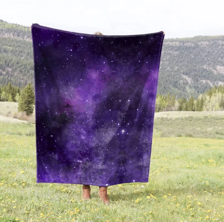 Purple Galaxy Throw Blanket Gift, Celestial Blanket Blanket Soft, Queen Size Blanket, Baby Blanket, Home Gift