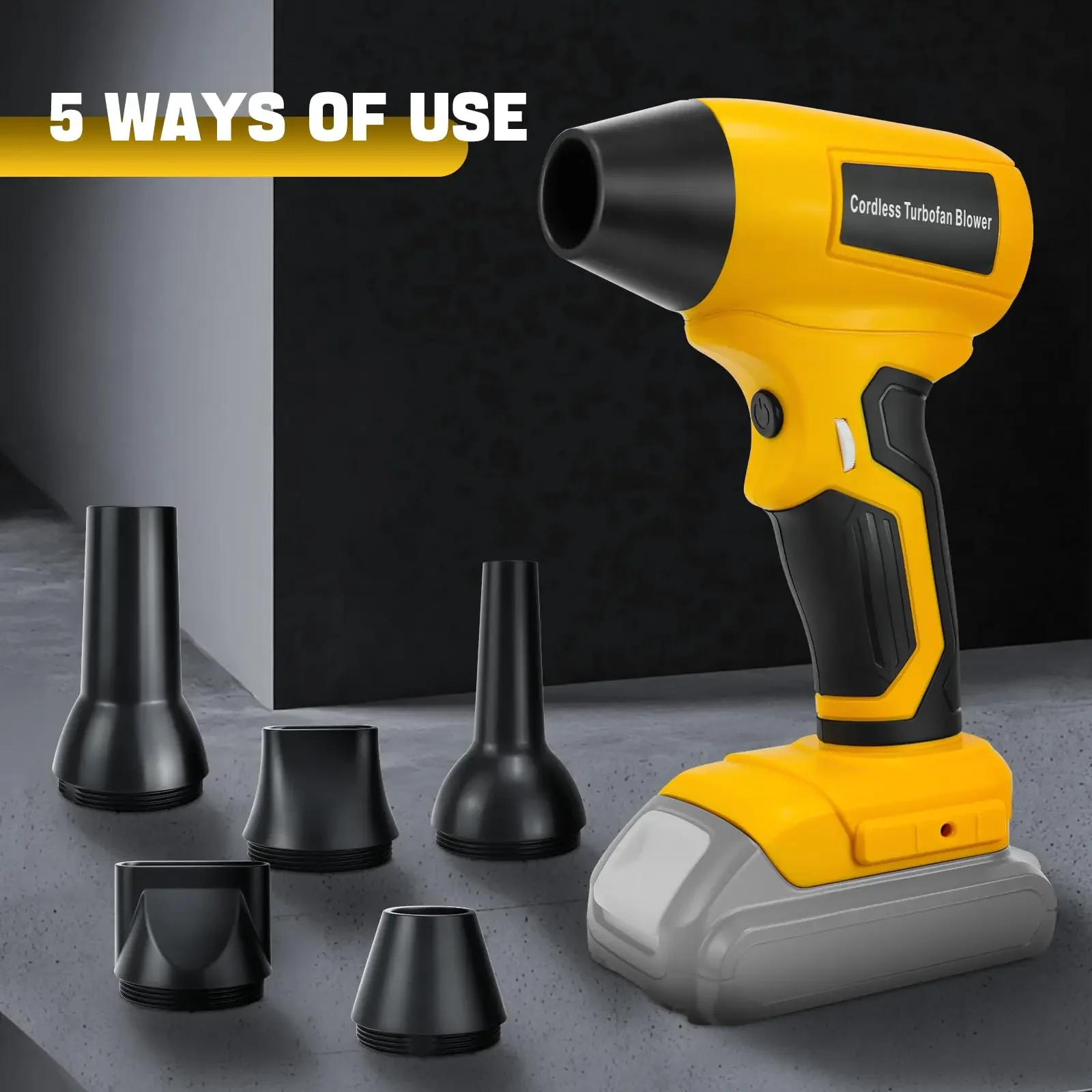 

Cordless High Speed Jet Blower DW-TF05 Compatible for Dewalt 18V Lithium-Ion Battery Jet Drying Blower for Outdoor Snow Plowing