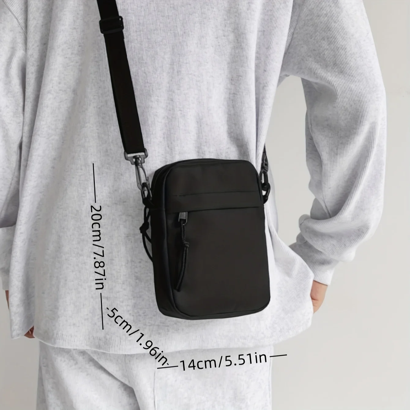 

Men's Simple Small Square Bag, Daily Commuting Crossbody Bag, Made of Oxford Cloth, Stylish and Versatile Shoulder Bag, Crossbody Side Bag, Square Bag, Black Bag, Business Casual, Valentine's Day Gift, Men's College Bag, Father's Day Gift, Summer Gift for