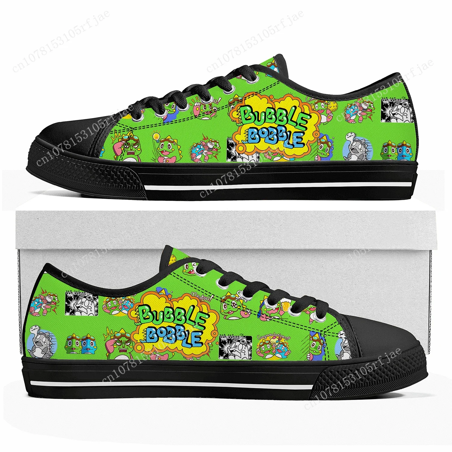 

Bubble Bobble Custom Low Top Sneakers Cartoon Game Womens Mens Teenager High Quality Shoes Casual Tailor Made Canvas Sneaker