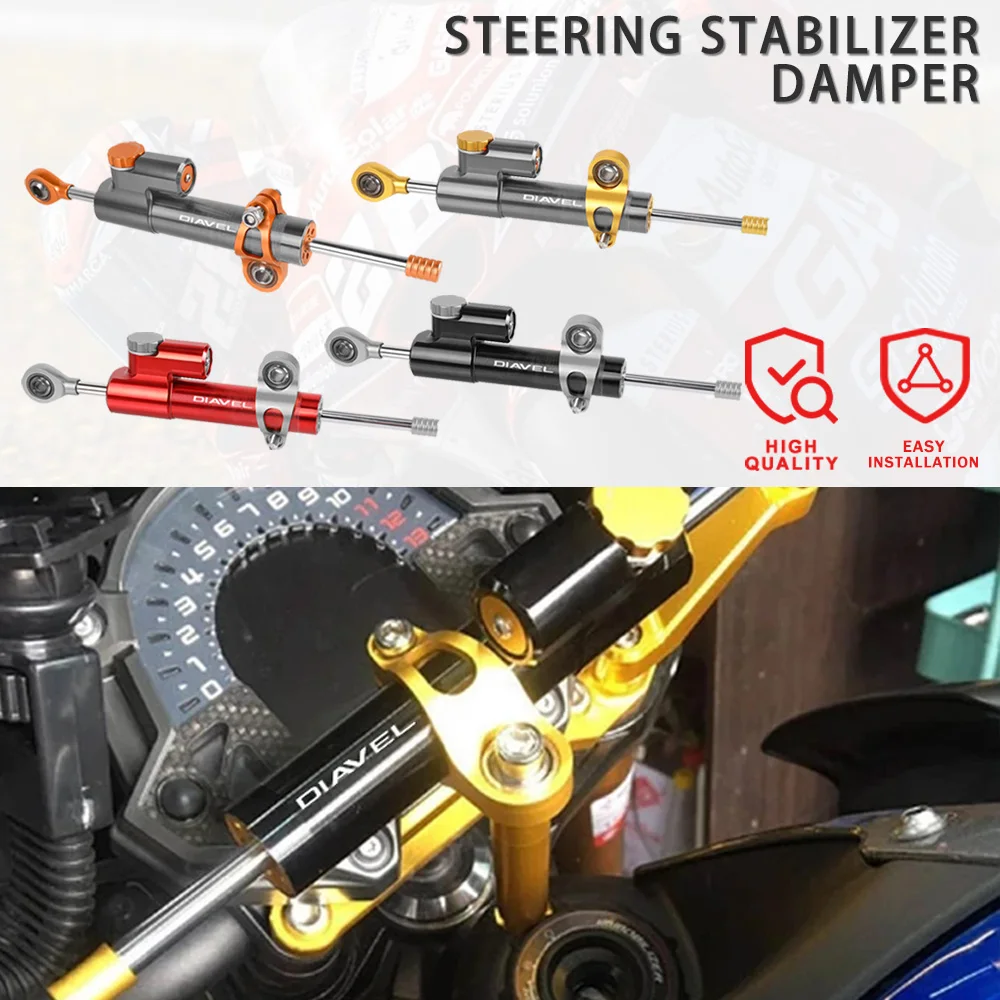 

For DUCATI DIAVEL 1200 1260S 1262 V4 CARBON CROMO DIESEL 2011-2022 2023 2024 Motorcycle Damper Steering Stabilize Safety Control