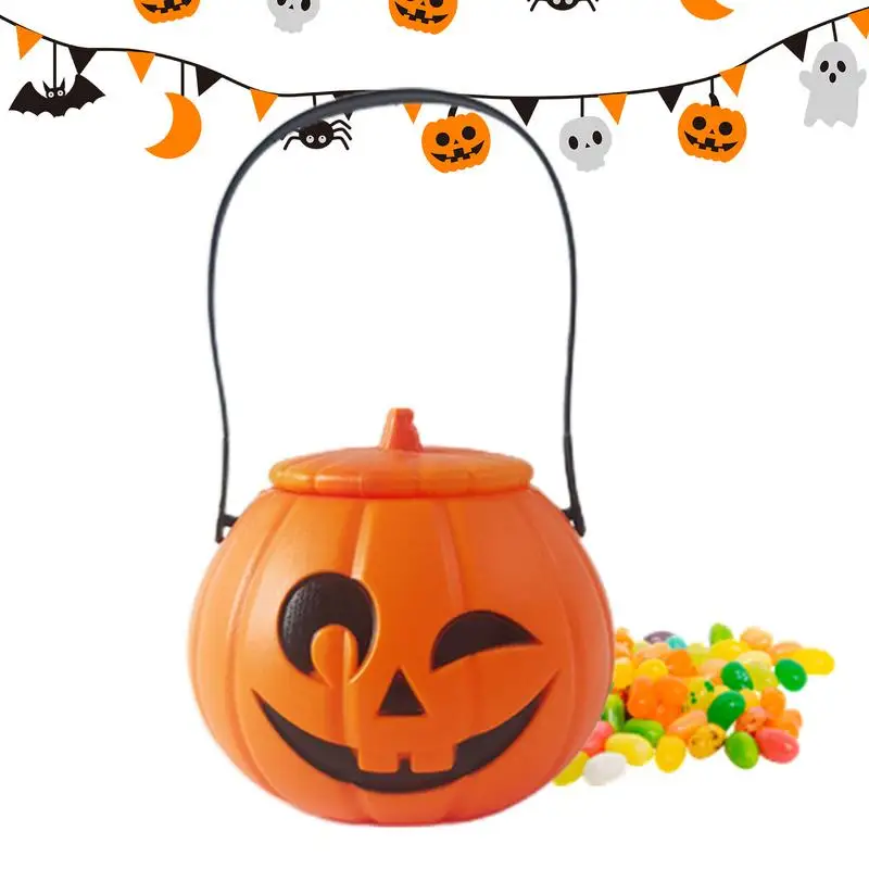 Cubo de dulces de Halloween, cubo de calabaza, cesta portátil, recuerdo para niños, cubo para truco o trato, cubos de dulces de Halloween