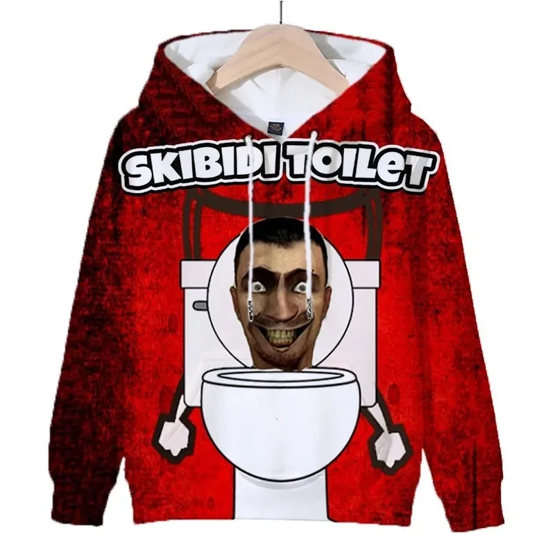

2025 3D Top Casual Trendy Popular Game Skibidi Toilet Printed Hooded Sweatshirt Pullover Long Sleeved Sportswear