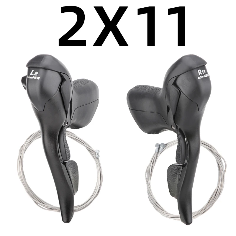 MicroNEW Racefiets Shifter 3x7 3x8 3x9 3x10 Speed remhendels Fiets 2x7 2x8 2x9 2x10 Speed Voorderailleur Voor Shimano