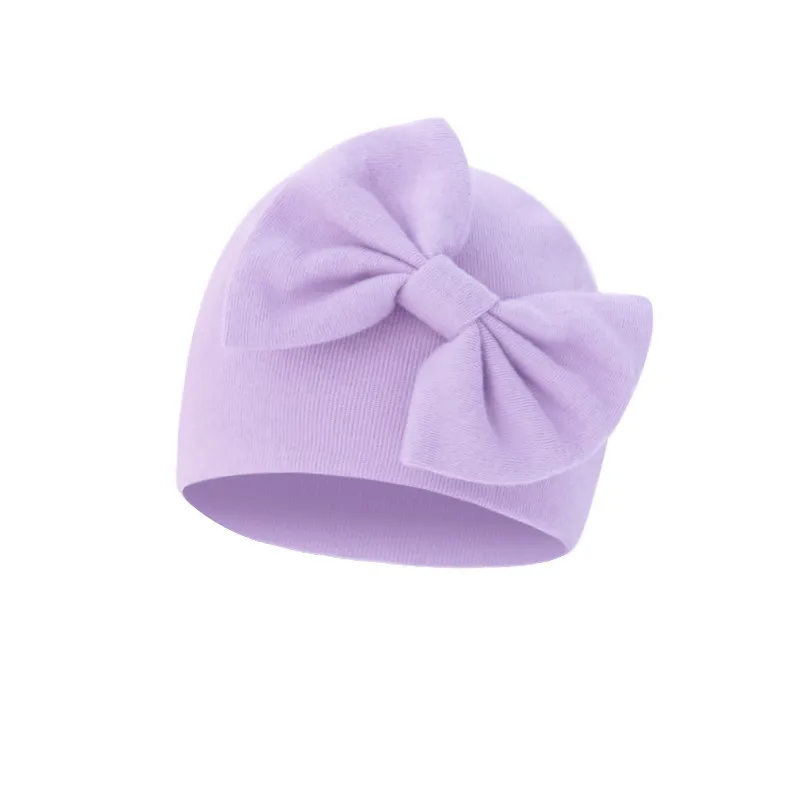 Newborn Hospital Hat Cute Soft Infant Hat for Baby Girls Soft Turban Hats Cap with Bow Nursery Beanie Baby Hats