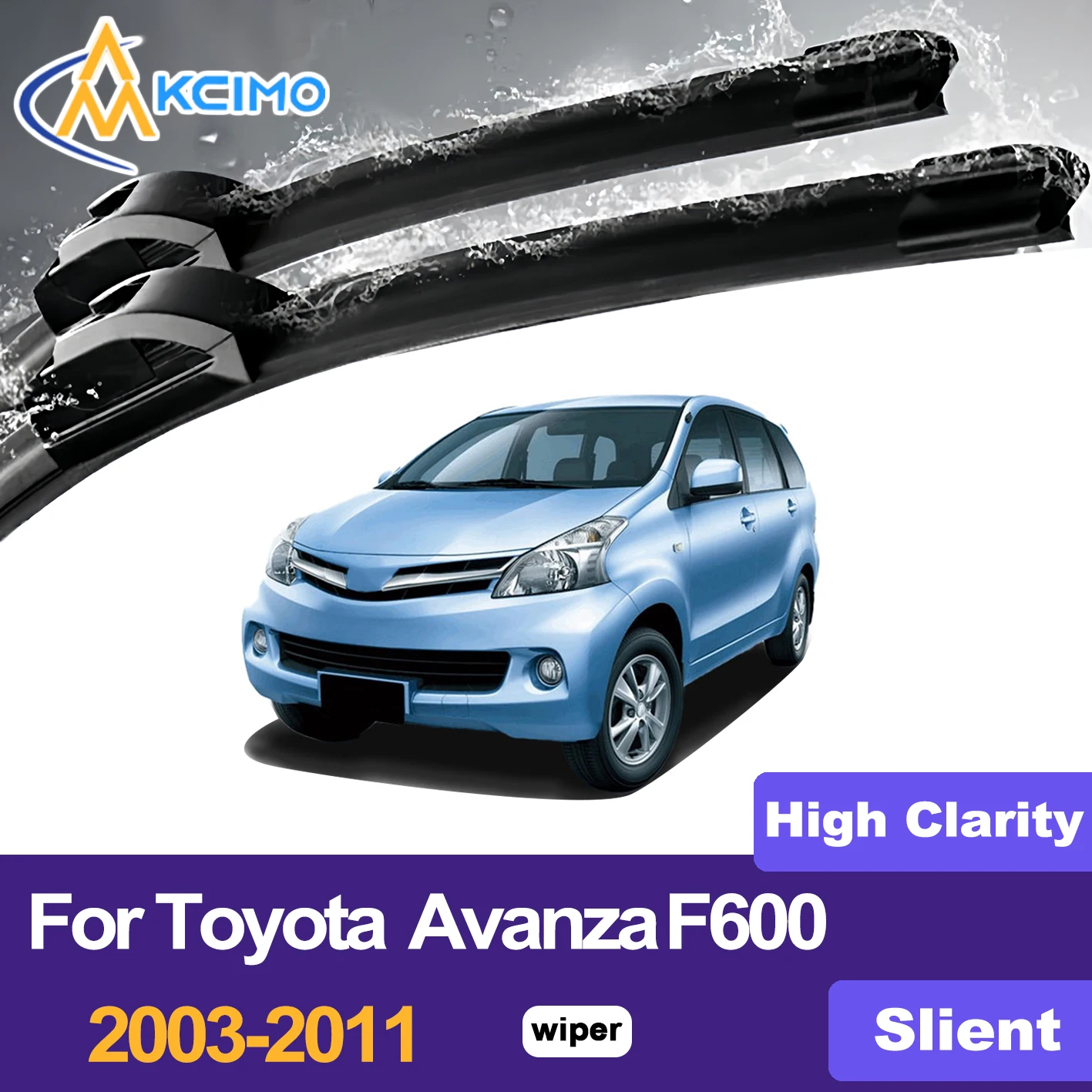 

KCIMO 2PCS Front Windshield Wiper Blades For Toyota Avanza F600 2003-2011, High Quality Rubber Auto Accessories Wiper Blades