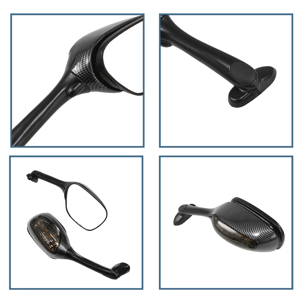 Rearview Mirrors For Suzuki GSXR600 GSXR750 2006-2010 GSXR1000 K6 K7 K8 2005-2008 Motorcycle LED Light Turn Signal Side Mirrors