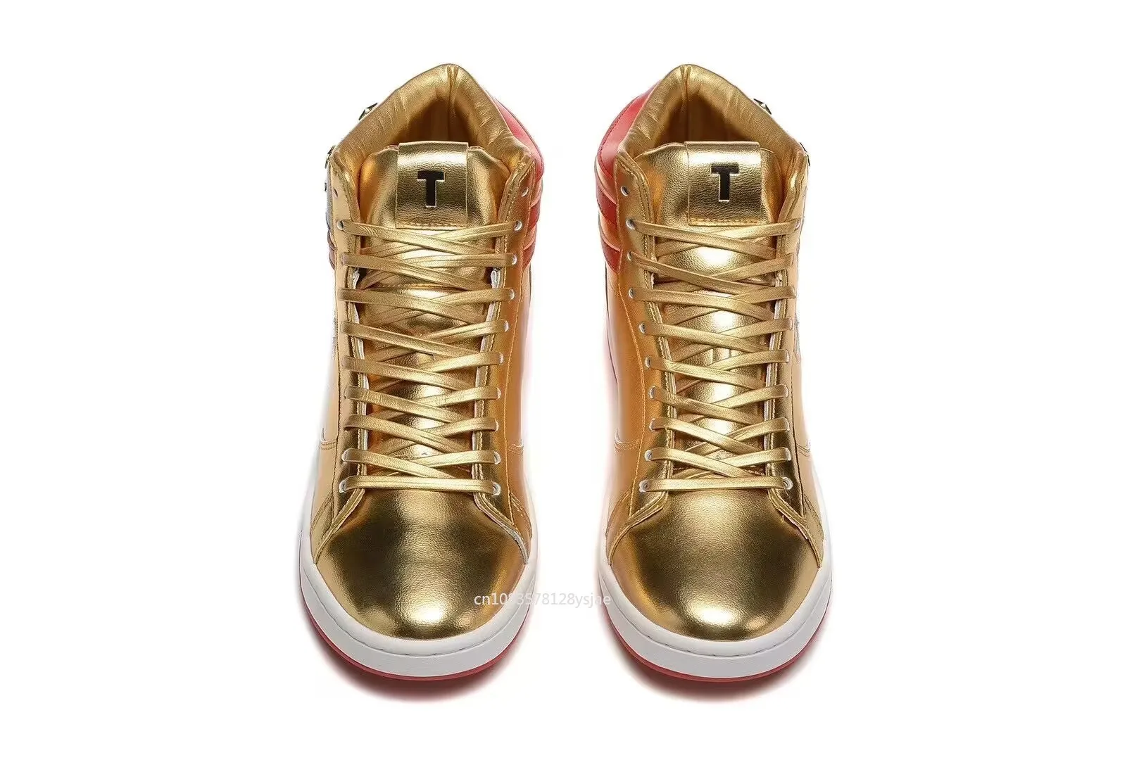 MAGA Trump Shoes Never Surrender Sneakers USA Flag High top Gold Sneakers Gym Shoes Men\'s Casual Boots Road Sneakers