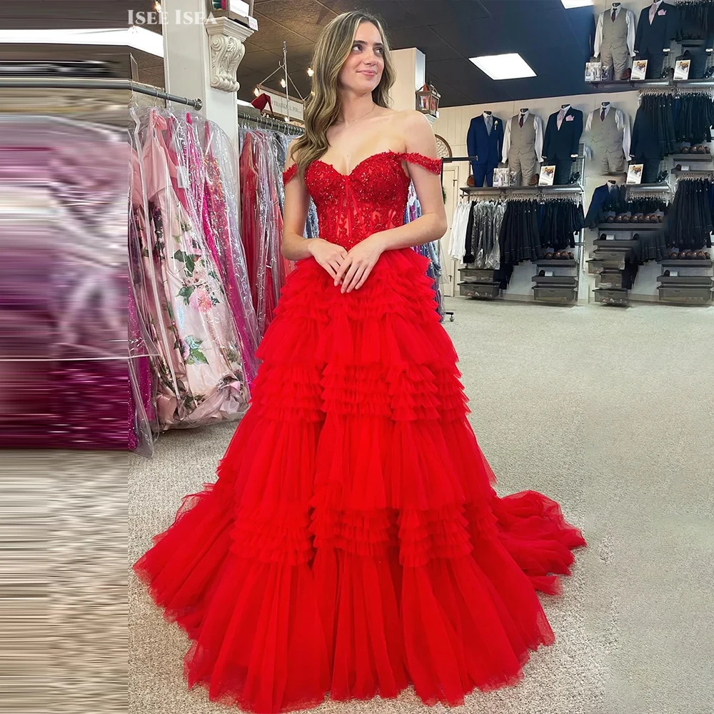 

Sexy Evening Dresses Sequin Lace بدلة سهرة Off the Shoulder Prom Dress For Special Occasion Party Gowns Customizd