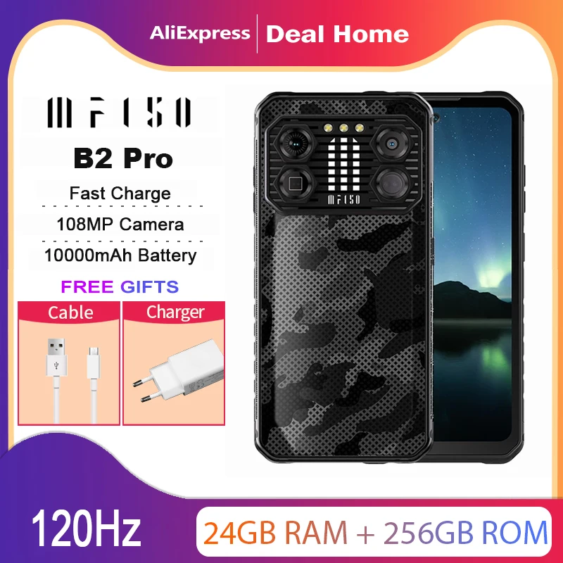 كاميرا IIIF150 B2 Pro 24GB(12+12) 256GB 108MP شاشة 6.8 بوصة رفيعة للغاية 10000 مللي أمبير في الساعة آلة متينة G99 120 هرتز 4G الإصدار العالمي