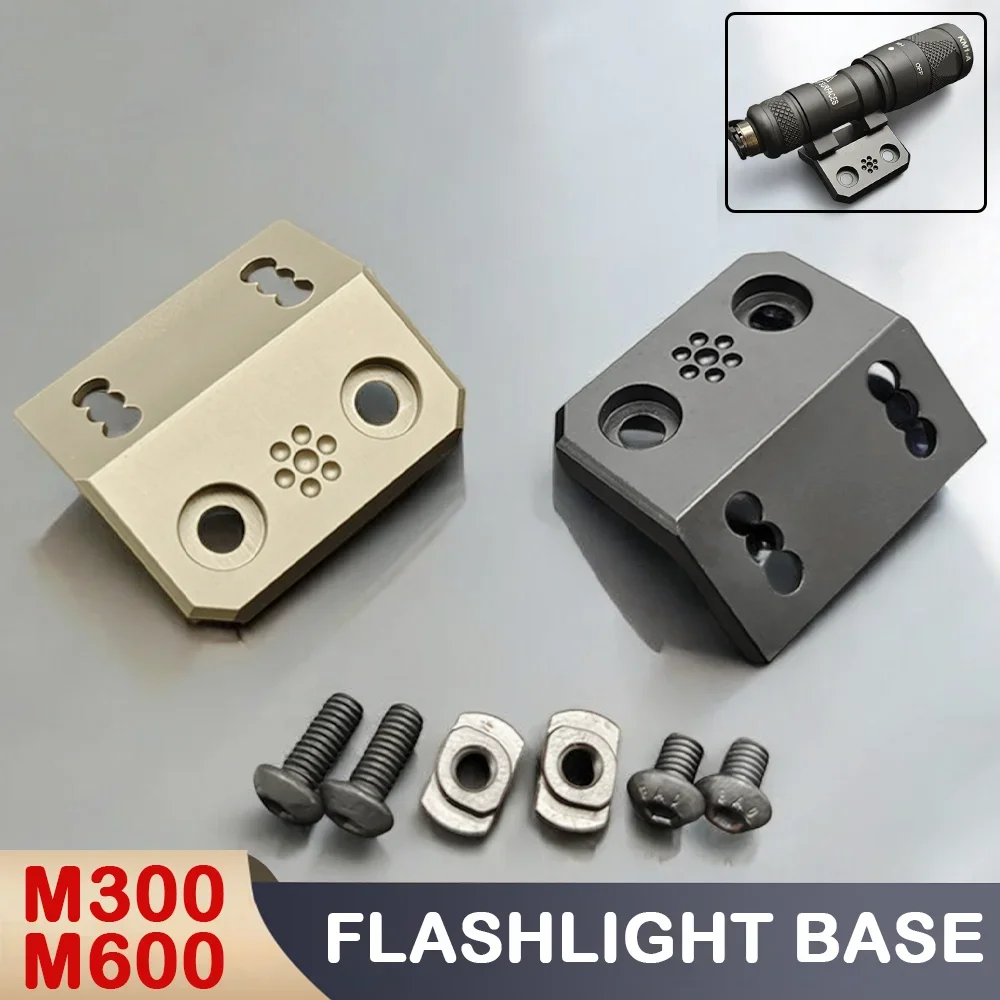 

Tactical M300/M600 Flashlight LED Light Side Replacement Mounting Base Hunting MLOK Guide Rail Metal Base Mlok Flashlight Base